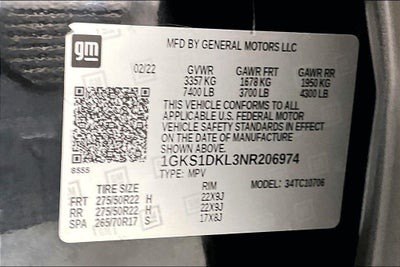 2022 GMC Yukon 2WD Denali