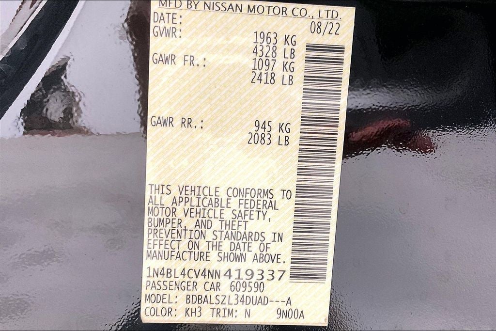 2022 Nissan Altima SR FWD