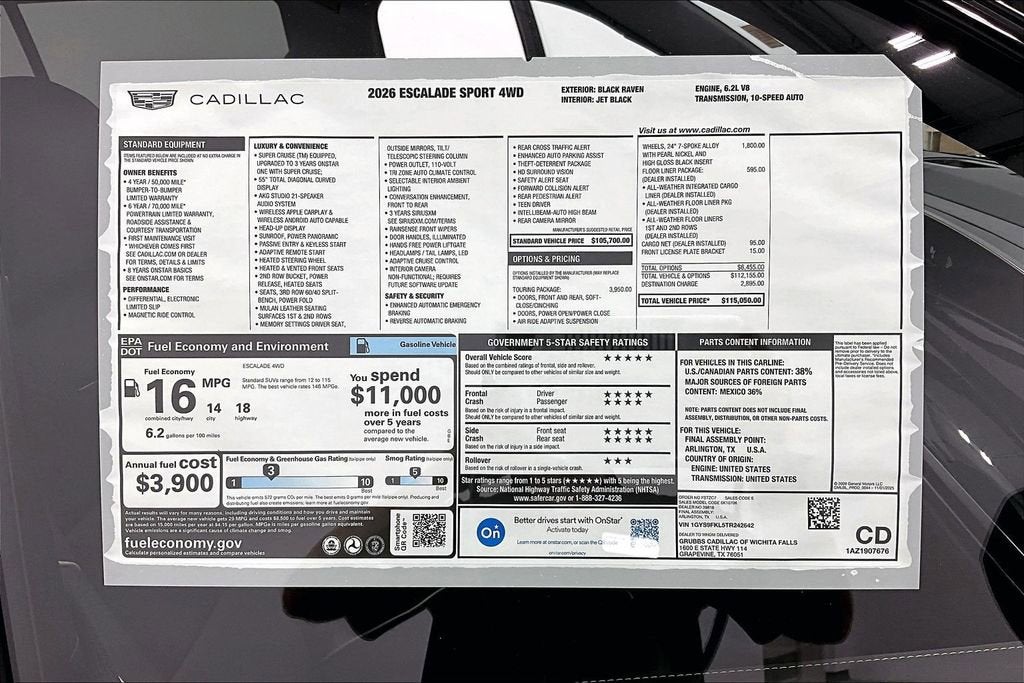 2026 Cadillac Escalade Sport