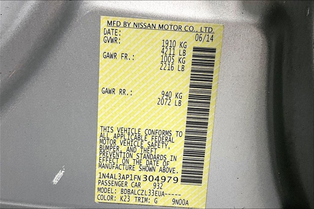 2015 Nissan Altima 2.5 S