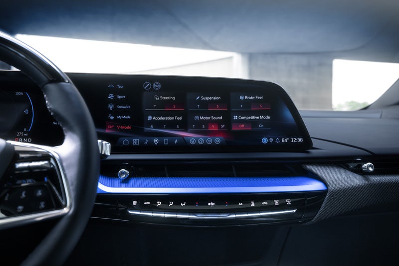 The 2026 OPTIQ-V Display Screen Displaying the V-Mode Settings | Grubbs Cadillac of Wichita Falls in WICHITA FALLS TX